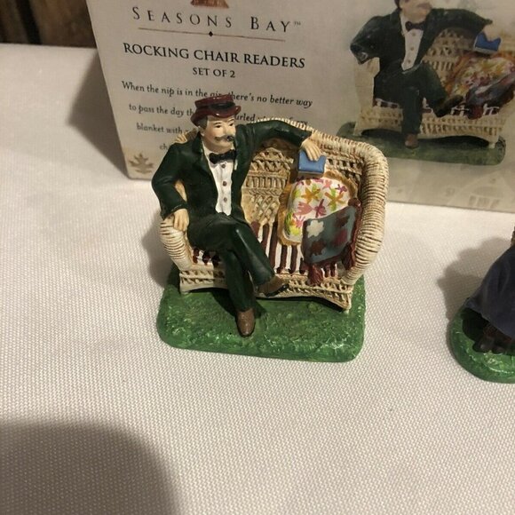 𝅺DEPT 56 Seasons Bay Rocking Chair Readers #53422 - Picture 3 of 4